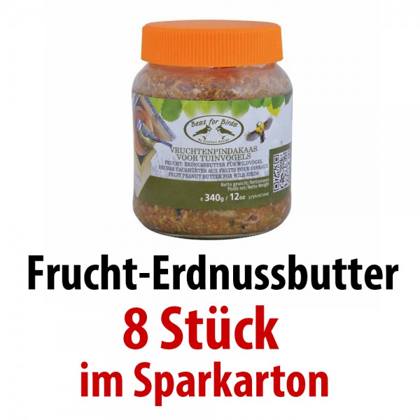 FB252 Frucht-Erdnussbutter proteinreich 8 Gläser im SPARKARTON je 340 g