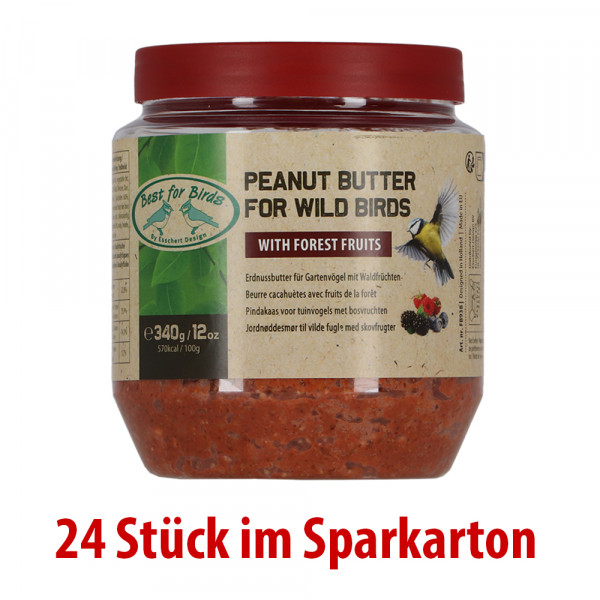 Waldfrucht-Erdnussbutter für Wildvögel FB938 (2 x 12 x 340g) Sonderposten MHD 06/2026