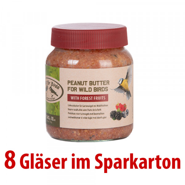 Waldfrucht-Erdnussbutter für Wildvögel 8 Gläser im SPARKARTON (8 x 340 g = 2,7 kg) FB428