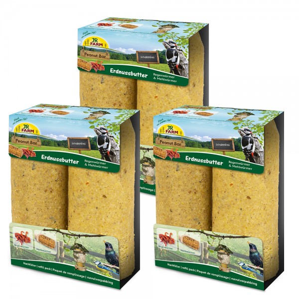 NEU: Erdnussbutter-Riegel 3 x 2er Pack (mit Regenwürmern & Mehlwürmern)