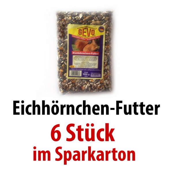 Gevo Eichhörnchenfutter 6 x 1 kg im SPARKARTON