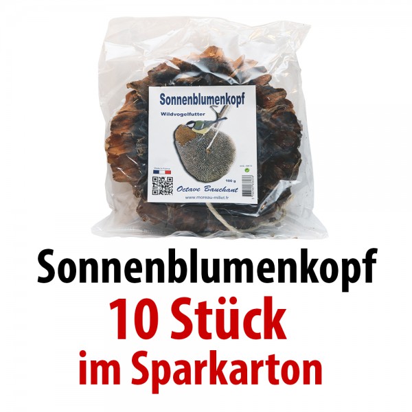 Sonnenblumenkopf zum Aufhängen, 10-15 cm 10 Stück im SPARKARTON